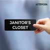 Janitor's Closet Sign, Durable ABS Plastic with Full Adhesive Backing,