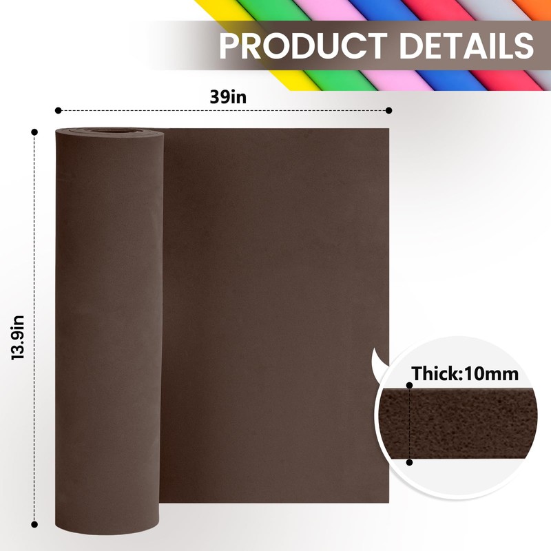 Brown EVA Foam Sheets, Do²ping 10mm EVA Foam Roll, 39''x13.9''