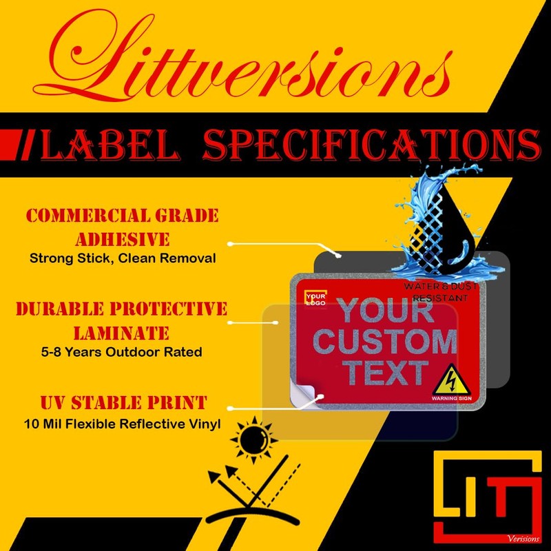Littversions 10 Pack 3.5"x 1" Reflective Solar NEC Compliant Photovoltaic
