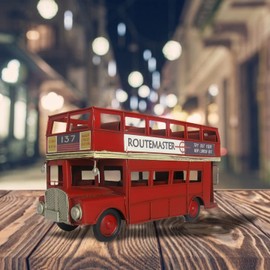 Zaer Ltd. Vintage Style Vehicle Decorations (Red London Style Bus)