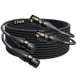 AA AUDIO ACCESSORY XLR Cables 10ft 2 Pack [Neutrik Connectors] Kevlar-Reinforced Ultra Durable Nylon Braided XLR Microphone Cable, Mic Cable, Shielded and Balanced XLR Male to Female Cord