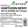 Nutrics® 50g Hawthorn Berry 20:1 Extract Powder - 40% FLAVONES