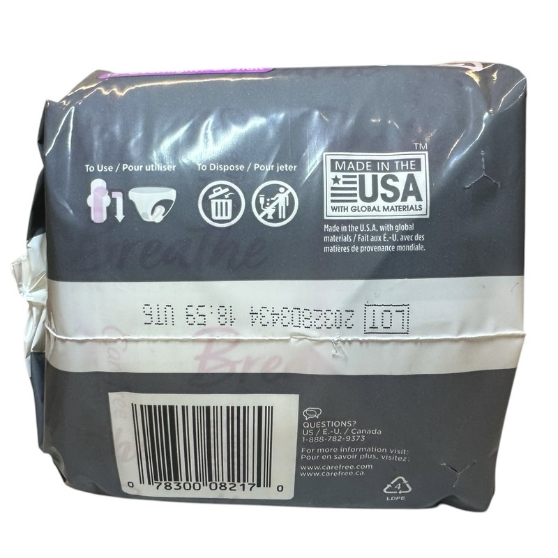 Carefree Breathe Ultra Thin Pads Irritation Free Protection Overnight 12