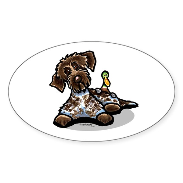 CafePress Funny Pointing Griffon Oval Car Bumper Sticker