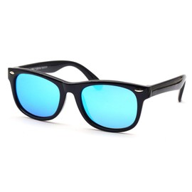 JUSLINK Toddler Sunglasses, 100% UV Proof Flexible Boys Girl Baby Sunglasses for Kids Age 2-10 (Black-blue)