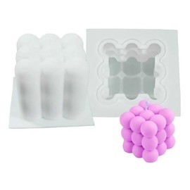 Molde de Silicona Cubo Bubble 3D - Velas de Burbujas Jabón Artesanal - Diseño Minimalista Tipo Nube - Flexible y Fácil Desmolde