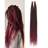 24 Inch Dreadlock Extensions 0.6 cm Width 20 Strands-Ombre Burgundy