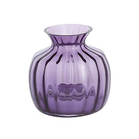 Dartington Crystal Cushion Small Vase Amethyst, Single | Amethyst | Indented base to help retain or splay out stems | 128mm (h) | Adorable vases that make the perfect home décor addition | Gift