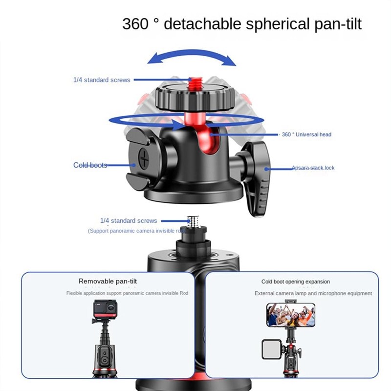 Peakloong Selfie Stick Phone Tripod Stand, Extendable Flexible Octopus Tripod