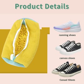 Lithyc Pack of 2 Washing Net Shoes - Washing Shoe Bag - Portable - Reusable - Shoe Bag Washing Machine - Suitable for Trainers, Canvas Shoes