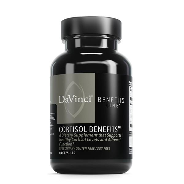 DaVinci Labs Cortisol Benefits - Dietary Supplement to Support Healthy Cortisol Levels and Adrenal Health - With Ashwagandha Extract, Rhodiola Rosea Root and More - Gluten-Free -60 Vegetarian Capsules