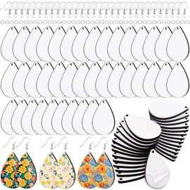 Duufin 180 Pcs Sublimation Earring Blanks with Earring Hooks and Jump Rings Sublimation Blanks Products Unfinished MDF Teardrop Earrings Blanks for Sublimation Women Christmas Valentine DIY