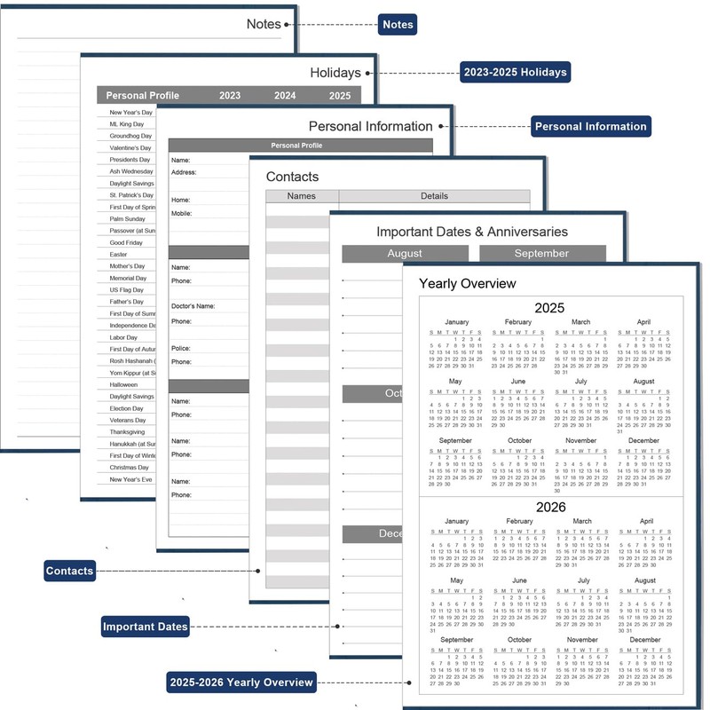 Daily & Monthly Planner for 2026 or Anytime - ADHD