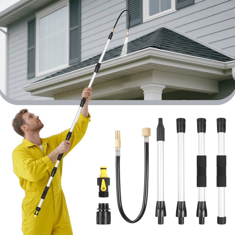 WESBRITE Gutter Cleaning Tools From The Ground, 7FT Gutter Cleaner