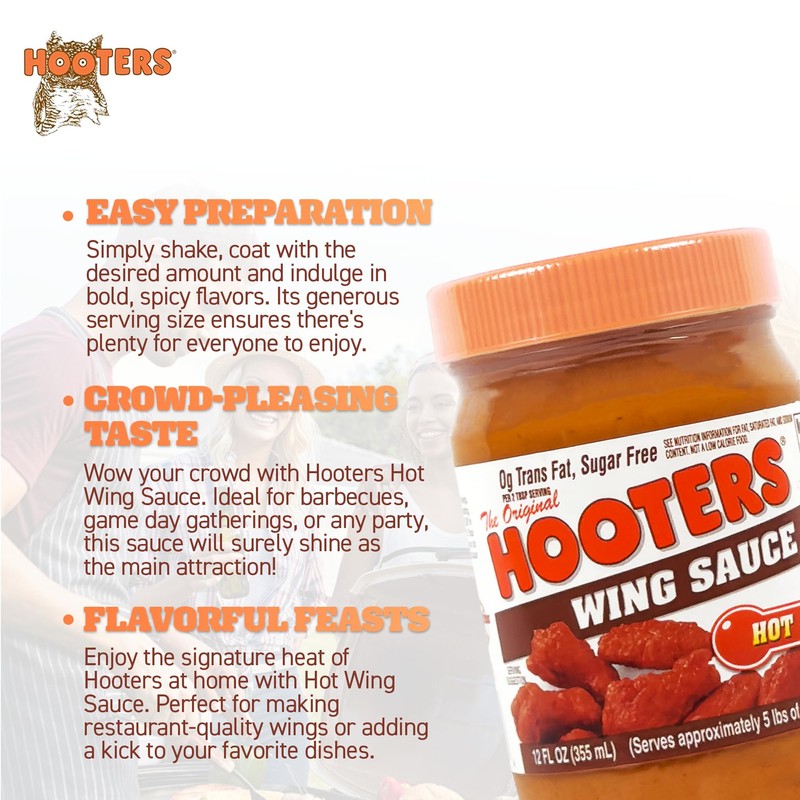Hooters Sauce Wing Hot, 12 oz