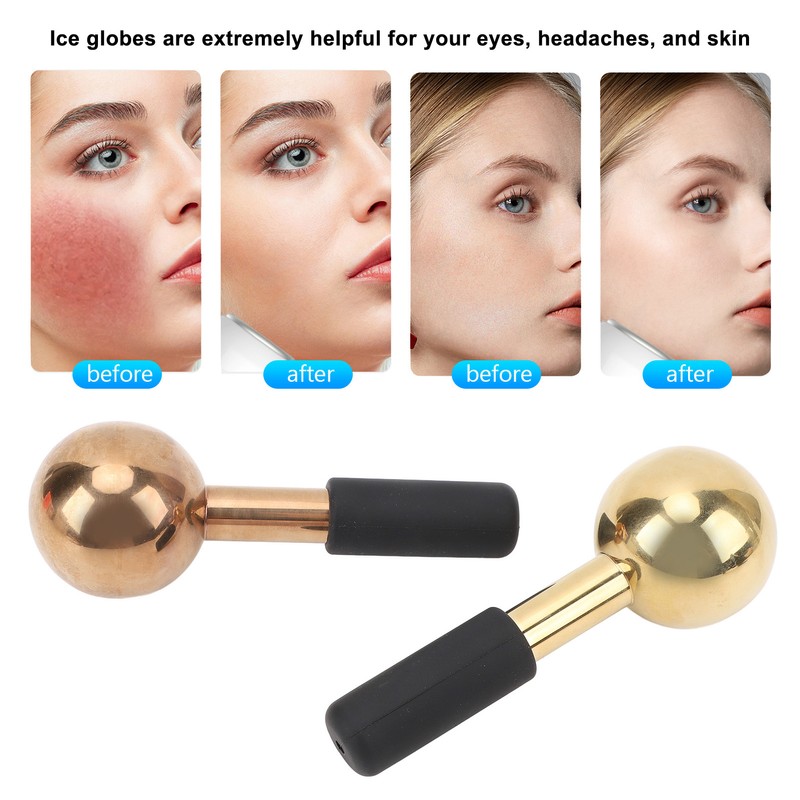 2PCS Ice Globes for Facials Unbreakable Steel Cooling Roller Cryo