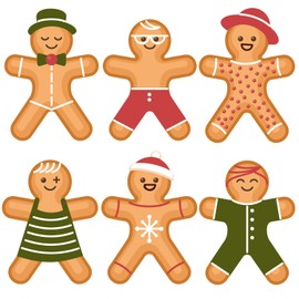48 PCS Gingerbread Cutouts People Shaped Paper Cutouts Christmas Gingerbread Man Paper Cut-Outs for Winter Christmas Home School Classroom Decorations
