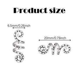 20 Pcs Vikings Hair Beads Metal Dreadlocks Beads Silver Spiral Hair Decoration Golden Hair Decoration Beads for Hair Decorating DIY Hair Braid Jewelry