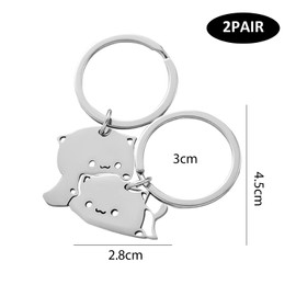 TYGFRT 4 Pieces Metal Keychains, Bear Keychains, Dog Keychains, Cute Bear Pendants, Puzzle Keychains, Couple And Friendship Keychains