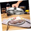 WOONEKY 2Pcs Stainless Steel Food Covers for Steak Oilproof Dish