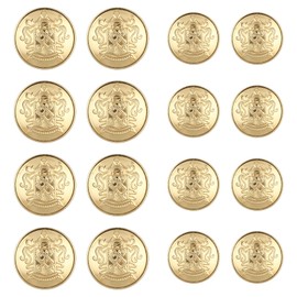 Teaaha 16 PCS Metal Blazer Button Set, 2 Sizes Gold Buttons for Blazer Vintage Gold Blazer Buttons Metal Replacement Buttons for Jeans, Coat, Blazer, Suits, Jacket (18mm 25mm) (Gold)