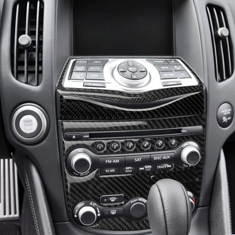 Console AC CD Panel Cover Carbon Fiber Conditioner Switch Decorative