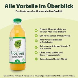 Dr. Jacob's Dr. Jacob's Aloe-vera-Gel-Saft BIO 1 Liter I mit natrlichem Vitamin C aus Acerola I ohne Zucker, Zusatz- & Konservierungsstoffe I Rohkost-Qualit?t I kontrolliert biologisch angebaut