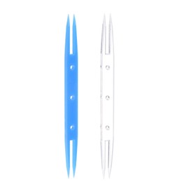 HARFINGTON 2pcs Weaving Knitting Shuttle 85x6.8x2.8mm Plastic Shuttles, for Lace-Making DIY Hand Craft Tool Knitting Arts Supplies, Sky Blue, Transparent