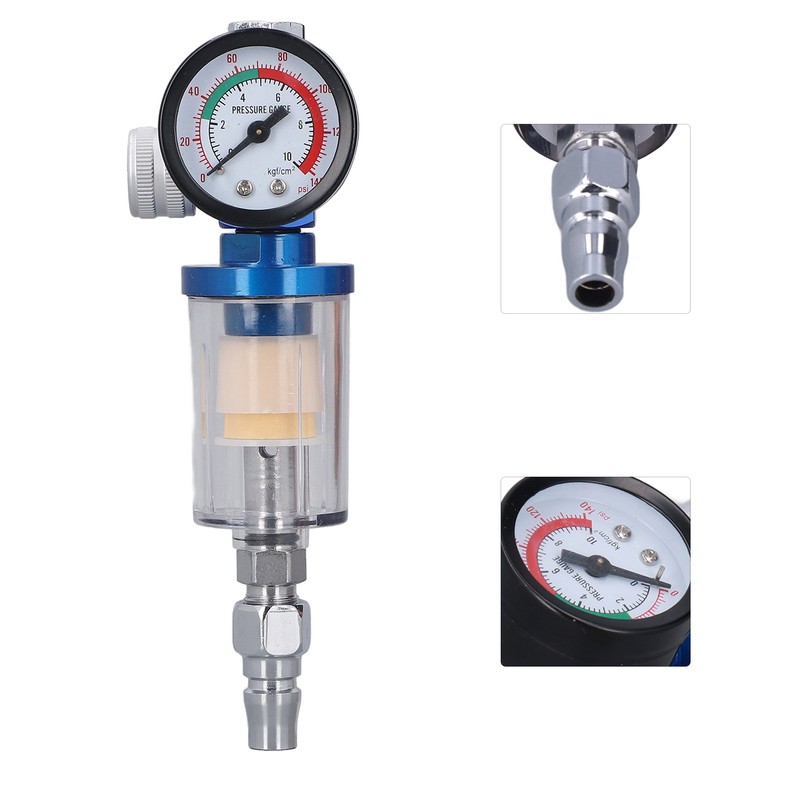 Spray Gun Air Regulator Aluminum Alloy Plastic In Line Water