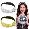 BOOMTOP Pack of 2 Glitter Headbands, Sequin Hair Bands, Metallic