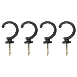 uxcell 4Pcs Curtain Holdback, Aluminum Alloy Wall Mounted Curtain Holders Drapery Tieback Hooks for Living Room Bedroom Office (Black)