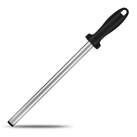 12 Inch Diamond Honing Steel,Professional Knife Sharpener Rod, Kitchen Knife Sharpening Rod & Tungsten Carbide Sharpener for Honing Knife Blades, Chef Knives, Pruning Shears, Garden Tools