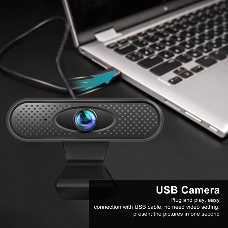 PC Camera 1920x1080p 30fps USB2.0 30 Degrees Rotation Plug and