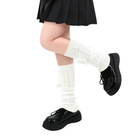 White Leg Warmers Y2K Leg Warmers Kawaii Leg Warmers for Women Gyaru Leg Warmers for Girls Cutecore Lolita Accessories