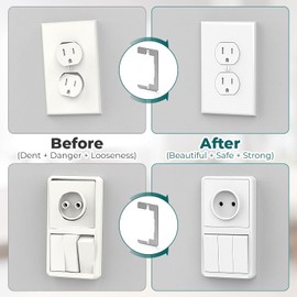 Roczential 10 Pack Wall Plate Spacer- Metal Flush Fit Device Leveling Plates- Receptacle Spacers Shims Leveler for Fixing Walls Electrical Outlet Electrical Boxes（Silver）