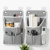 2PCS Wall Hanging Storage Bag, Grey Foldable Hanging Organiser 30x22x10cm