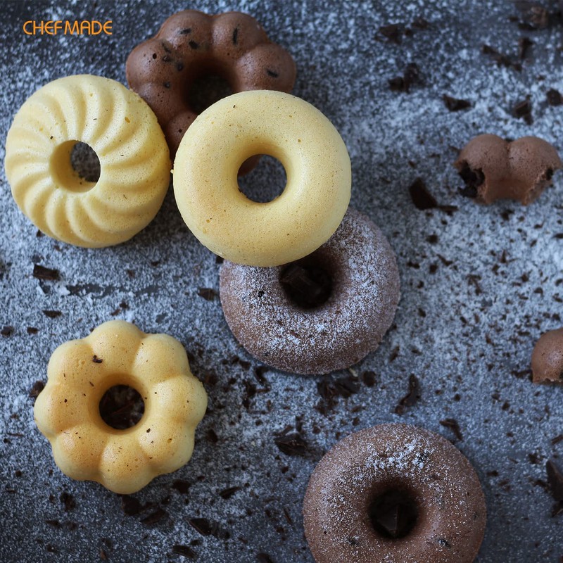 CHEFMADE Donut Pan, Nonstick 6 Cavity Pattern Doughnut Pan for