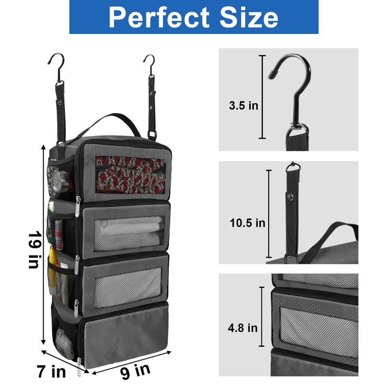 Olosar Suitcase Organizer, Travel Luggage Organizer Portable Hanging Travel Shelves