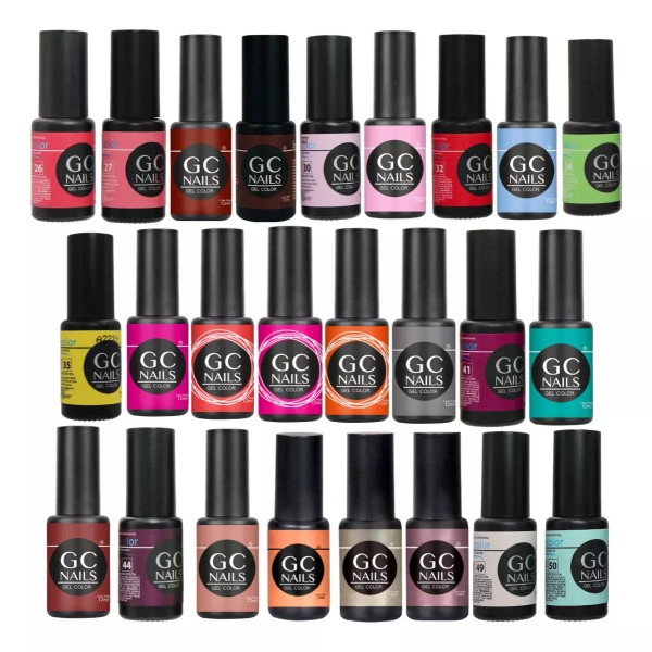 GC Nails 50 Geles Para Uñas De 1 Paso, Serie 1-100 Belcolor, Gc Nails Color Serie 1-50