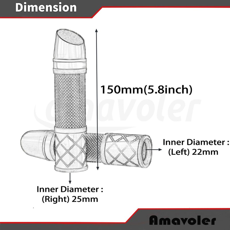 Amavoler Universal Motorcycle Handlebar Grips Fits for Motorcycles with 7/8"