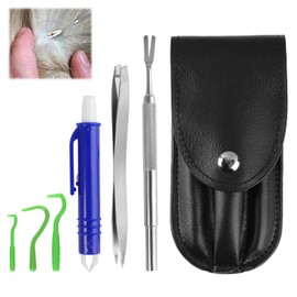 CKDSA Zeckenzange 5er Set mit Etui Zeckenzange für Hunde Katze Mensch Haustiere Zeckenhaken Edelstahl Sicher Zeckenentferner Zeckenentfernung Zeckenpinzette zum Entfernen Von Zecken