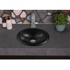 Monarch Abode 17-inch Hand Hammered Matte Black Oval Drop-in Bathroom