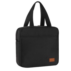 AOSBOS Small Cooler Bag Lunch Bag with Zip Waterproof for Work Black 7L
