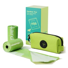 Gardner Pet Dog Poop Bags Rolls with Tissue, Pine Scented Poop Bag with Dispenser, Leak Proof Pet Waste Bags with Tissue Design, Reduce Touch Feeling, 4 Rolls-32 Counts