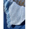 Light Blue Handmade Baby Afghan with Fringe