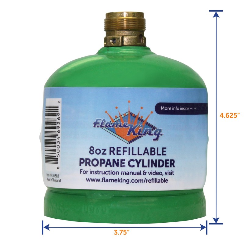 Flame King FK-0.5LB-2 (1/2LB) Refillable Empty Propane Cylinder Tank for