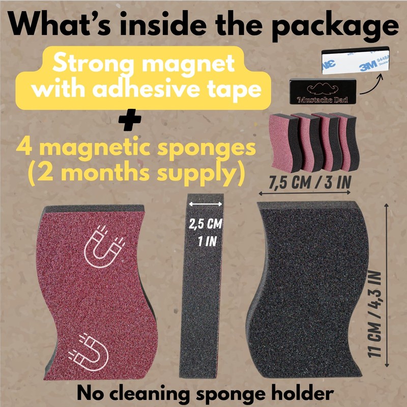 Invisible Magnetic Sponge Holder for Kitchen Sink Caddy with Magnetic