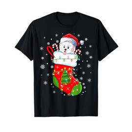 Funny Havanese Dog In Christmas Socks Lights Xmas T-Shirt