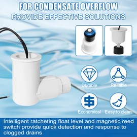 2Pack SS2 Float Switch 3/4 Inch L Shape, Versatile & Reliable AC Water Float Switch for Condensating Overflow Detection, Used in Various HVAC System Applications & Around The House for DIY