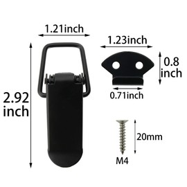 MEETOOT 2pcs Stainless Steel Spring Loaded Toggle Latches Hasps Clamps with Screws, Black